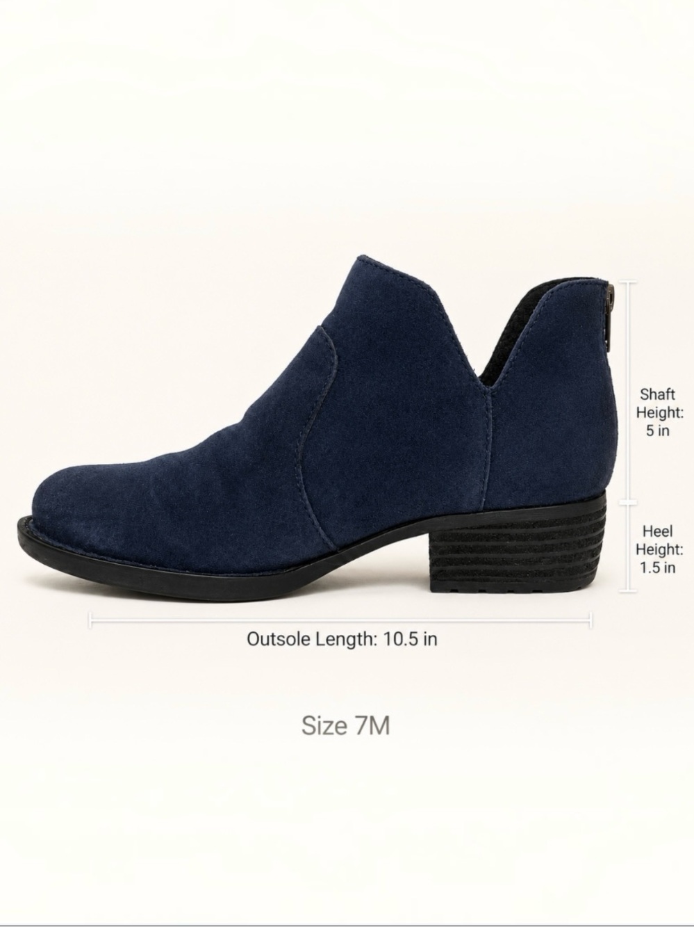 Born Distressed Blue Suede Ankle Booties Low Heel Casual Western 7M (Fits Long) - Picture 9 of 13